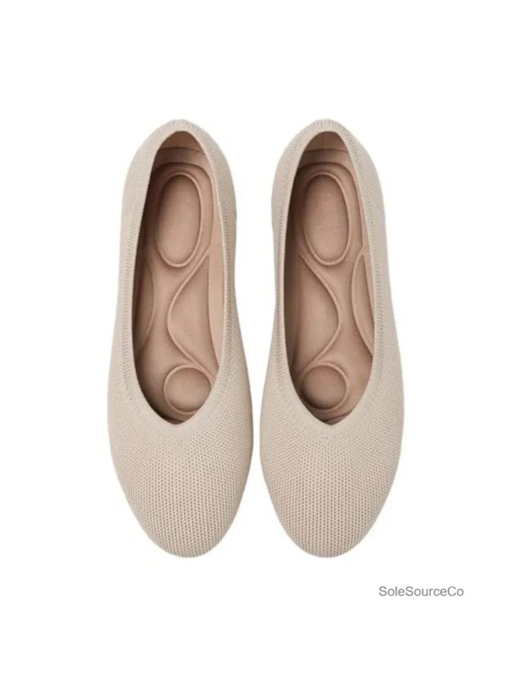 Women's Foldable Knit Ballet Flats Memory Foam Insole Slip On Work Shoes